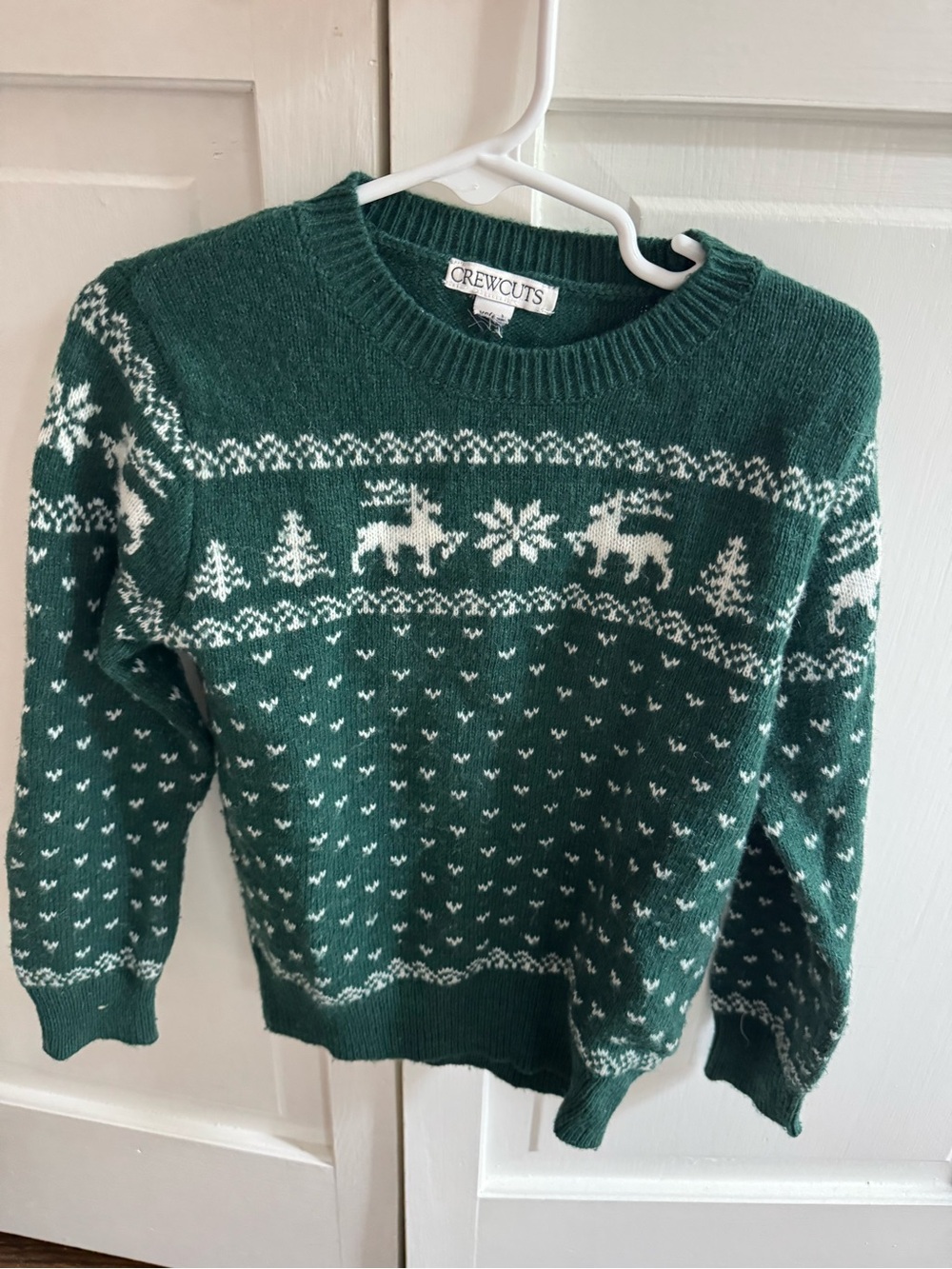 Crewcuts Forest Green Fair Isle Reindeer Crewneck Sweater